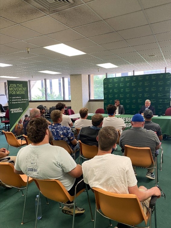 AFP's Prosperity Is Possible event in Parkersburg, West Virginia, featuring Jason Huffman and Attorney General Patrick Morrisey. The panel discussed how West Virginia v. EPA helped make prosperity possible for all Americans. 